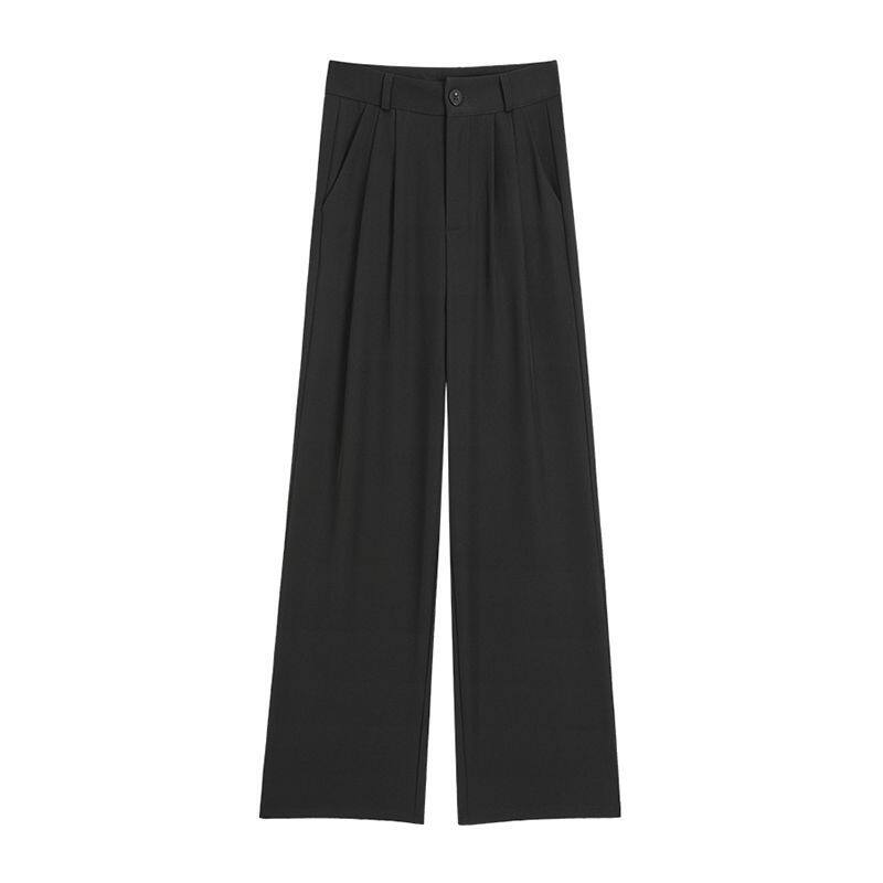 150cm灰色西装裤小个子夏季薄款窄版阔腿裤女显瘦垂感直筒裤xxs码