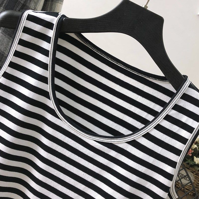 内搭无袖背心女吊带宽松大版中长款黑白条纹t叠穿屁帘卫衣打底衫,女装/女士精品,背心吊带,淘宝优惠券,粉丝福利购,淘宝优惠卷