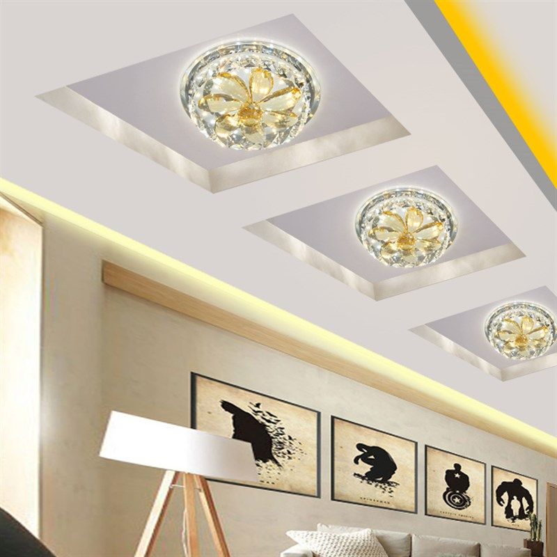 创意led水晶过道灯走廊灯吸顶灯玄关灯门厅灯入户圆 射灯明装灯具,家装灯饰光源,客厅吸顶灯,淘宝优惠券,粉丝福利购,淘宝优惠卷