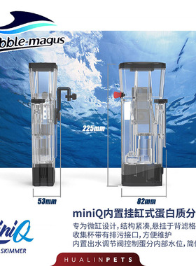 BM微型蛋白质分离器miniQ小型海缸珊瑚缸内置挂缸式蛋分背滤气动
