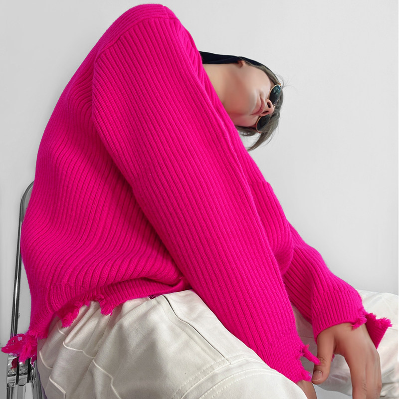 2023新年玫红色加厚毛衣男女款针织衫连帽套头宽松拉链过年外套,男装,针织衫/毛衣,淘宝优惠券,粉丝福利购,淘宝优惠卷