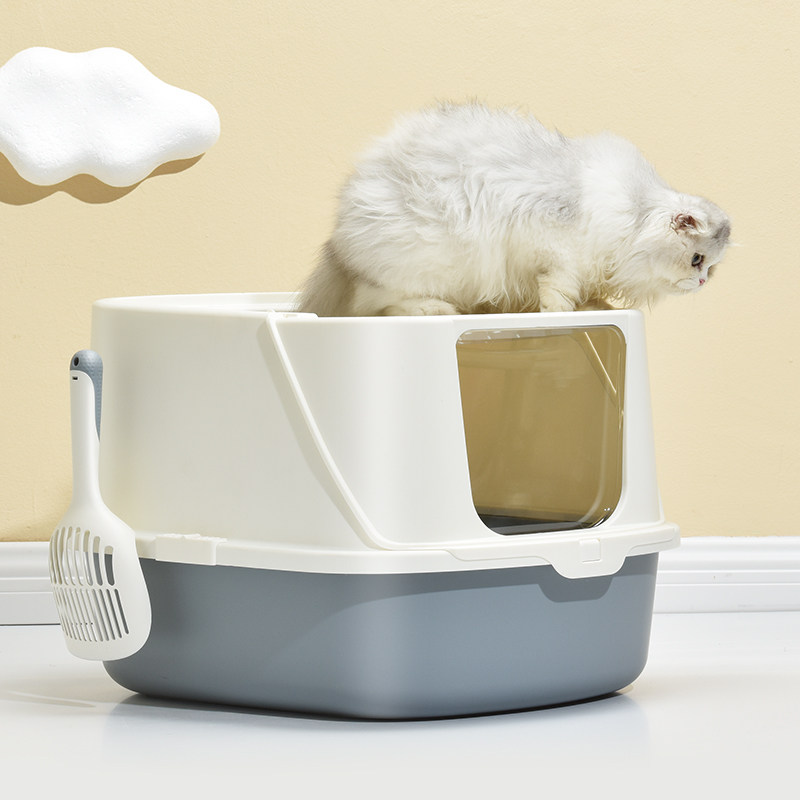 猫砂盆全半封闭式厕所顶入特大号超大号猫盆猫沙盆子缅因防臭屎盆
