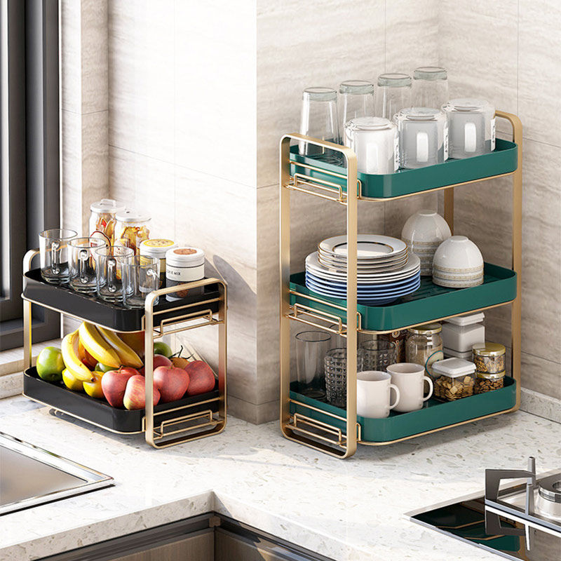 杯子收纳置物架玻璃杯架子沥水放杯子置物柜桌面家用分层架收纳盒