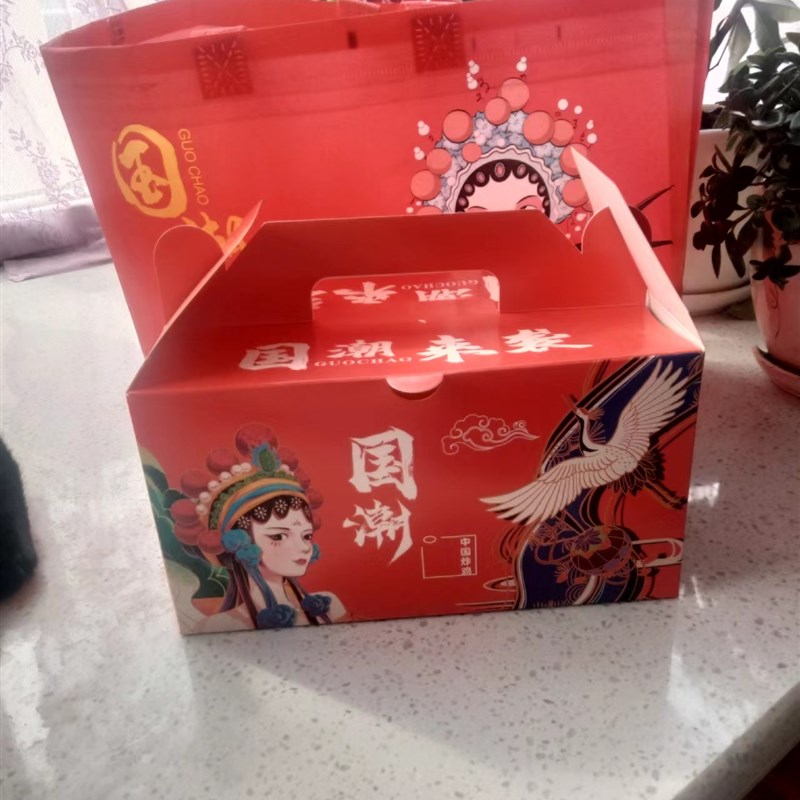 炸鸡盒子不织布布袋子一次性餐盒手提袋子外面打包袋打包盒