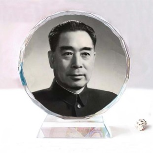 周恩来周总理双面水晶像模型居家车载摆件摆台创意生日礼物纪念品