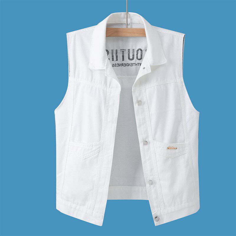 牛仔马甲男女2024春夏季新款洋气显瘦外穿百搭短款上衣背心外套男