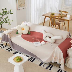 日式清新可机洗全盖三人沙发巾套罩毯格子日式万能全包沙发盖布