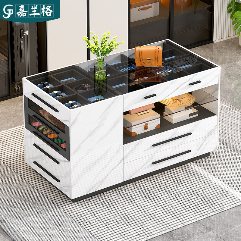 定制衣帽间岛台柜家用珠宝首饰展示柜卧室斗柜收纳柜中岛台储物柜