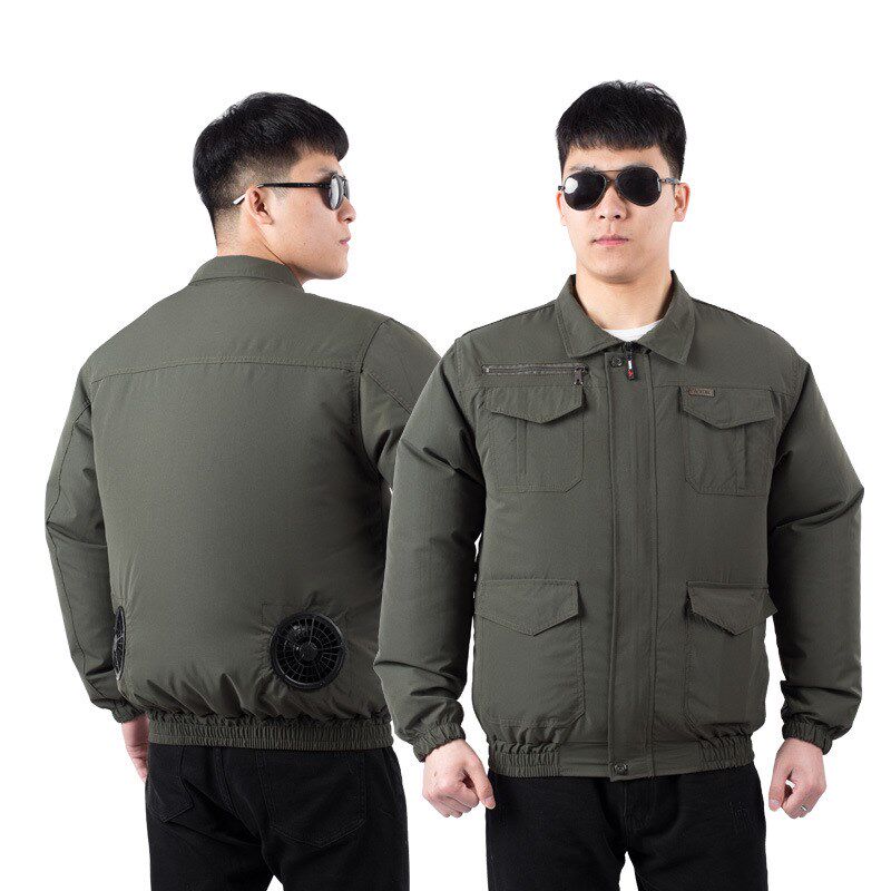 夏季自带风扇的衣服降温工作服男款空调服制冷大码工地电焊工薄款