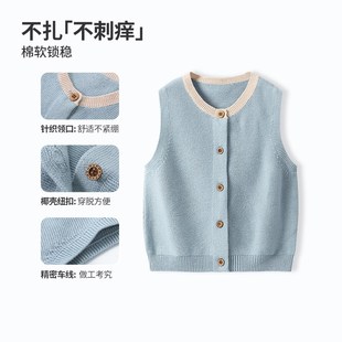 宝宝针织背心秋冬儿童毛衣内穿纯棉毛线男女婴幼儿内搭小马甲春秋