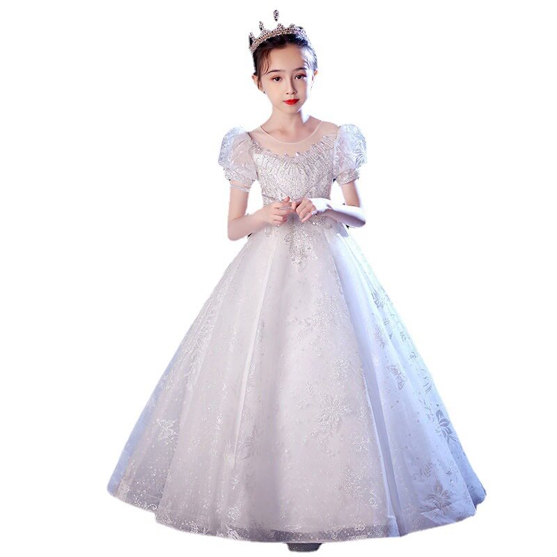 高端礼服女童生日公主裙大码新款高贵儿童钢琴小主持人花童表演服