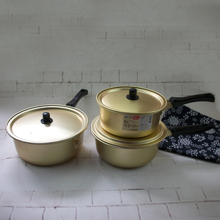 韩式单把手拉面锅韩剧泡面黄铝锅家用汤锅网红速热泡面小食堂餐具