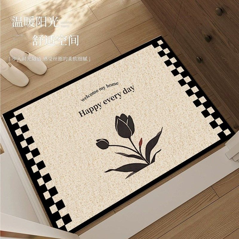 法式奶油风丝圈入户门地垫防滑进门垫可剪裁蹭土脚垫室内玄关地毯,居家布艺,家用脚垫,淘宝优惠券,粉丝福利购,淘宝优惠卷
