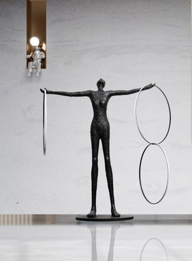 大型落地人物雕塑摆件样板房售楼部商业中心商场抽象魔术师艺术品