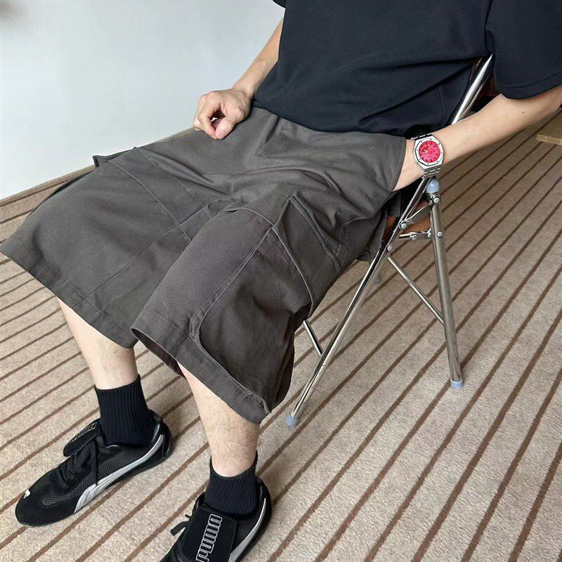 CHOKPOINT 夏季新款廓形立体口袋拼接假两件七分裤工装短裤男,男装,短裤,淘宝优惠券,粉丝福利购,淘宝优惠卷