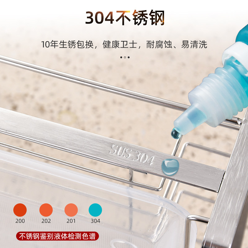 304不锈钢碗架碟架碗碟收纳架单层厨房碗盘置物沥水架壁挂免打孔