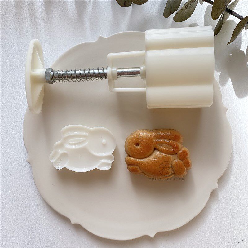 中秋小兔子家用手工月饼模 按压绿豆糕冰皮饼干馒头工具 50g-63g