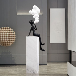 大型落地雕塑人物带灯装饰摆饰样品屋展示中心酒店大堂展厅别墅装