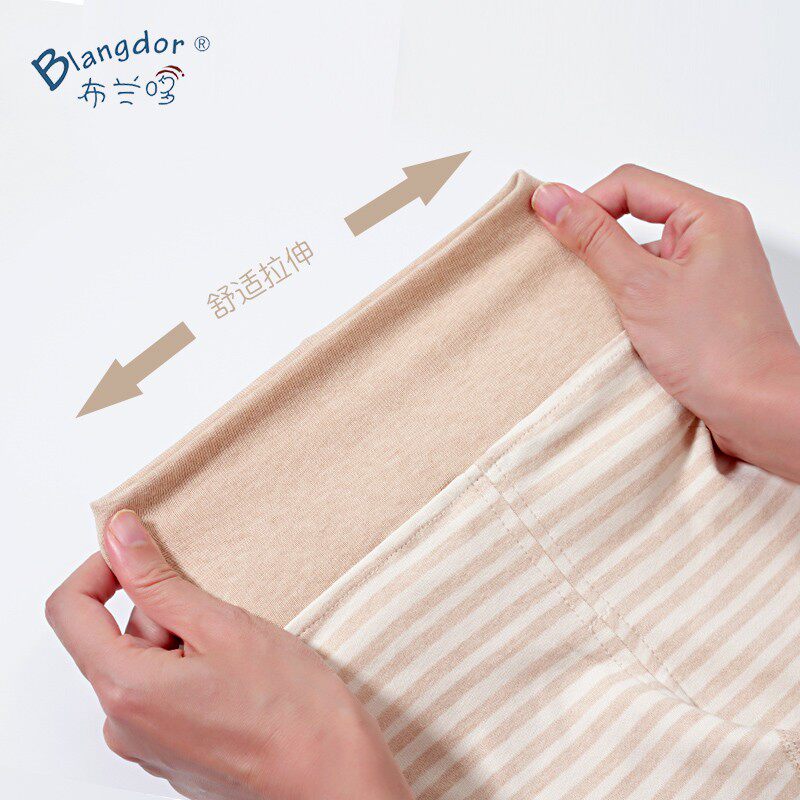 新生婴儿高腰护肚裤春季彩棉加厚打底宝宝秋裤冬季加厚保暖护肚裤