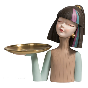 留象美妆女孩钥匙桌面收纳托盘室内装饰品摆件电视酒柜卧室房间