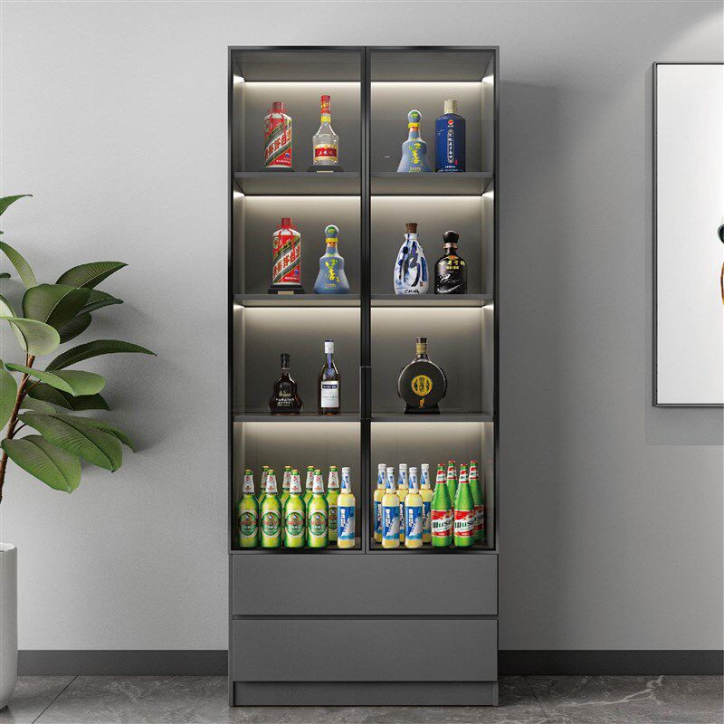 客厅玻璃靠墙精致小酒柜2024新款酒架白酒储存柜红酒柜家用小型
