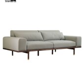 起点家私北欧实木布艺沙发黑胡桃小户型客厅三人单人轻奢组合沙发