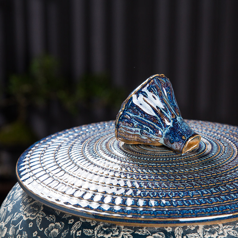 景德镇陶瓷米缸带盖米桶密封茶叶罐中式抽水桶大号油缸水缸腌菜缸