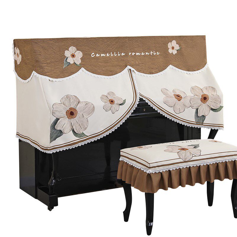 全盖式钢琴防尘罩半罩简约全罩轻奢高级感儿童钢琴凳罩钢琴套盖布