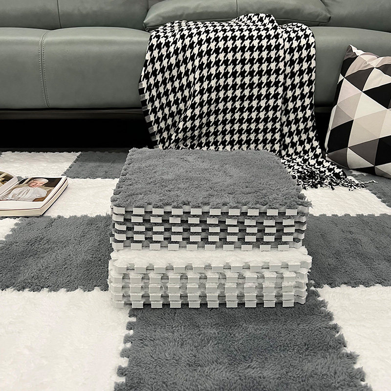 奶油风毛毛卧室地毯床边毯房间客厅通铺耐脏防摔可裁泡沫拼接地垫,居家布艺,地毯,淘宝优惠券,粉丝福利购,淘宝优惠卷