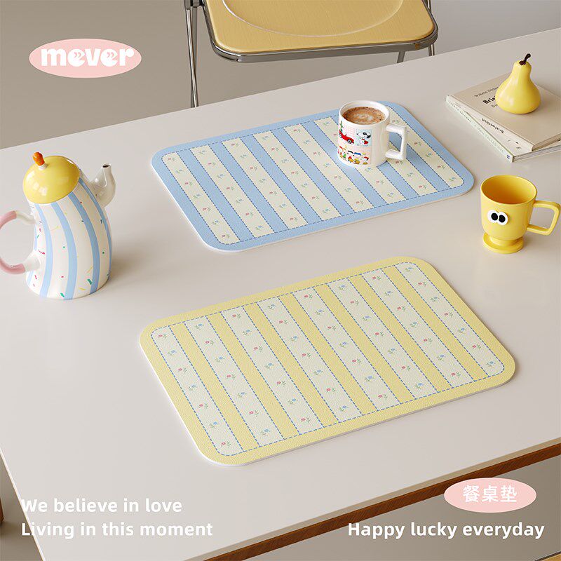 高级感韩式碎花皮革餐垫防水防油免洗咖啡台垫隔热桌面保护盘杯垫,居家布艺,餐垫,淘宝优惠券,粉丝福利购,淘宝优惠卷