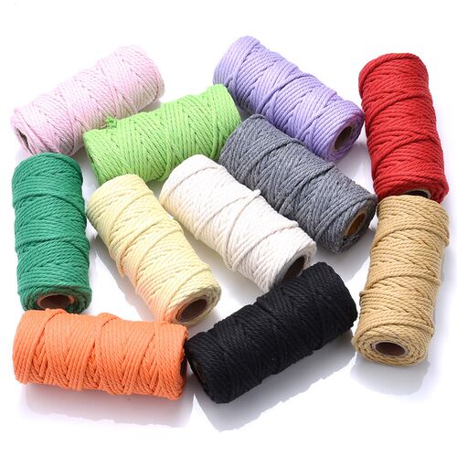 28meters/Roll 3mm Colorful Cotton Thread Macrame Cord Twine