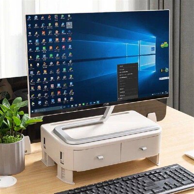 Height Adjustable Monitor Holder Bracket Plasctic Home