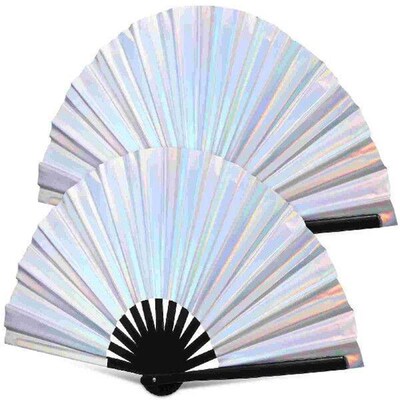 2 Pcs Hand Held Fan Symphony Kung Fu Folding Fans Festival