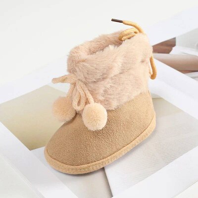 Baywell Winter Furry Snow Boots - Soft Sole First Walkers Sh