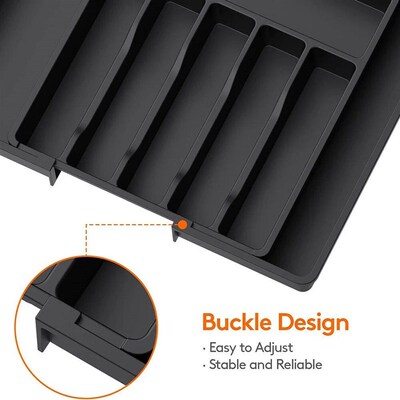 Silverware Drawer Organizer Expandable Utensil Tray for Kitc