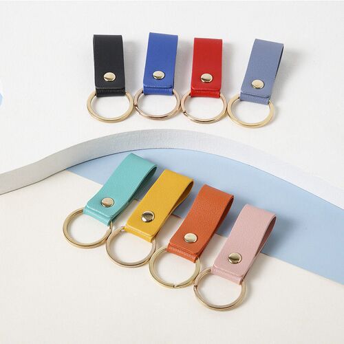 Free Monogram Letters Leather Keychain Key Holder Women High