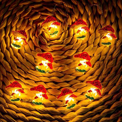 20/30 Leds Light 3D Mushroom Copper Wire Lights DIY Christma