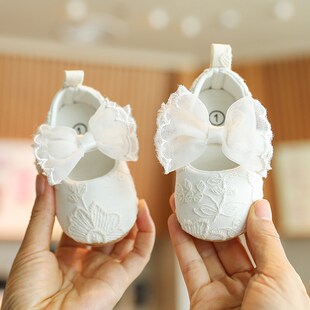 Cute White Lace Baby Girl Princess shoes Baby Moccasins Moc
