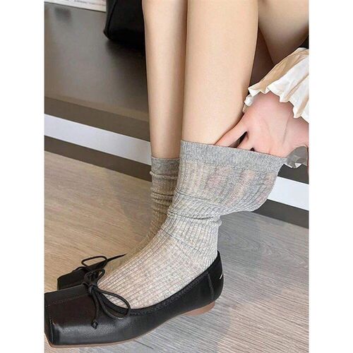 4/8 Pairs Women Mid to Small Leg Socks Knee High Socks Fashi