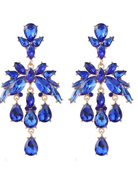 Fashion Ins Style Alloy Diamond Drop Shape Glass Diamond Ear