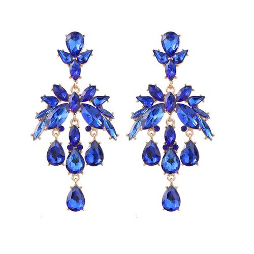 Fashion Ins Style Alloy Diamond Drop Shape Glass Diamond Ear