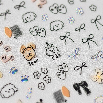 1pcs Cute Sketching Graffiti Animal Cat Dog Rabbit Bear Lase