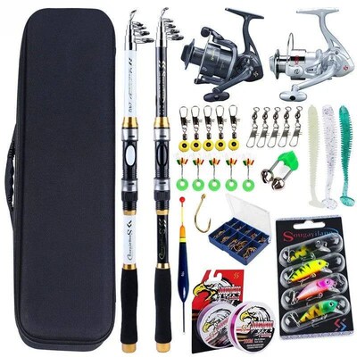Sougayilang Telescopic Fishing Rod Bag Full Set 1.8M-3.3M Ac