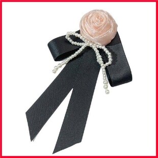 E8FA Korean Styles Rose Flower Brooch Pin with Pearls