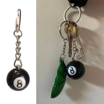 Fashion Creative Billiard Pool Keychain Table Ball Key Ring