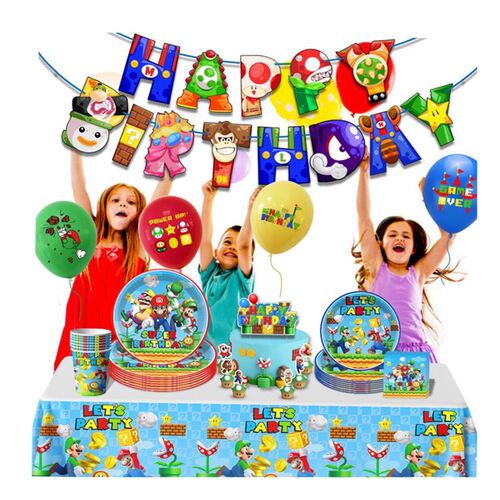 Mario Theme Party Decoration Props Disposable Paper Plate Pa