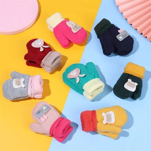 Thicken Mittens for Children Kids Mittens Winter Cute Knitte