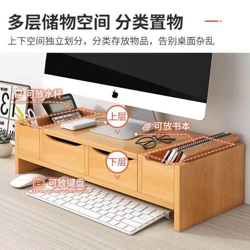 Desktop Computer Laptop Elevated Monitor Bracket Base Stand