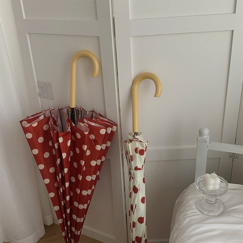 vintge港式长柄雨伞女波点1骨加大高级感折叠自动结实晴雨两用,居家日用,伞,淘宝优惠券,粉丝福利购,淘宝优惠卷