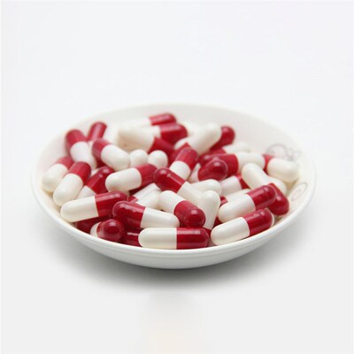 Hollow Gelatin Medicine Capsules 1000PCS 00# 0# Red White Co